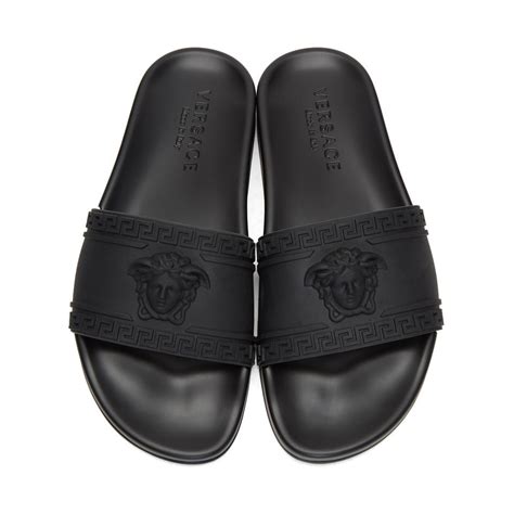 Versace Dimension Medusa Slide Black Men's